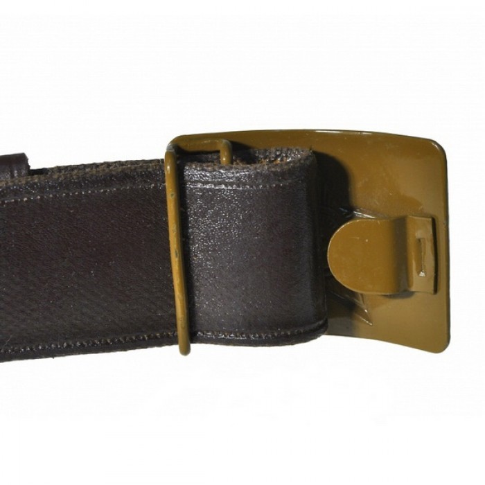 Ремень солдатский брезентовый обливной с бляхой защитного цвета