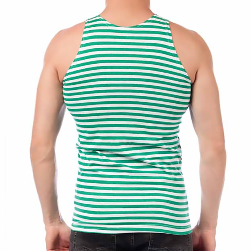 Майка тельняшка летняя «Пограничные Войска», хлопок, (зеленая полоса)