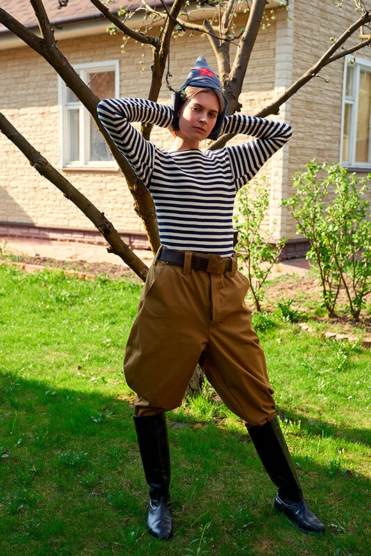 Тельняшка зимняя ВДВ (с начесом, с голубой полосой)