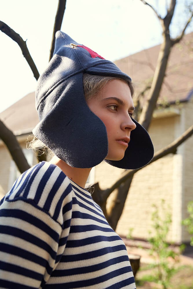 Тельняшка зимняя ВДВ (с начесом, с голубой полосой)