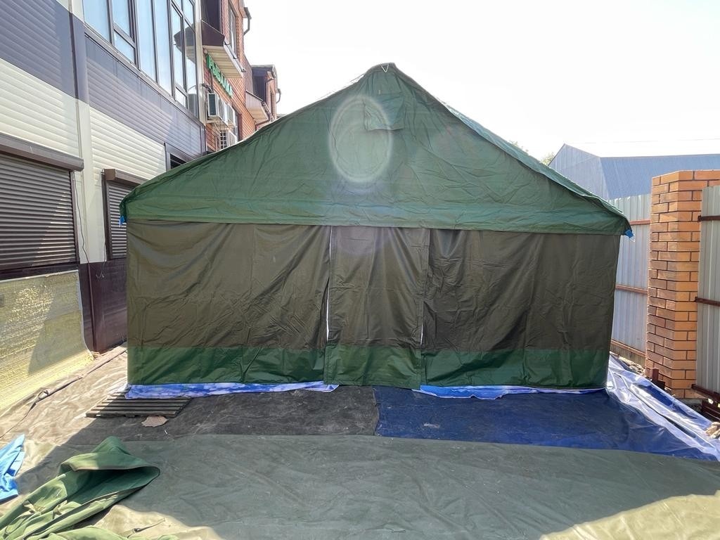 Палатка Каркасная утепленная зеленого цвета 5х6