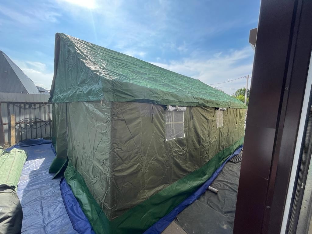 Палатка Каркасная утепленная зеленого цвета 5х6