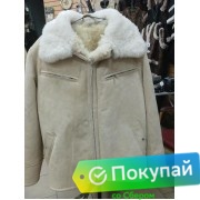Куртка Пилот из натуральной овчины белого цвета цвета Люкс